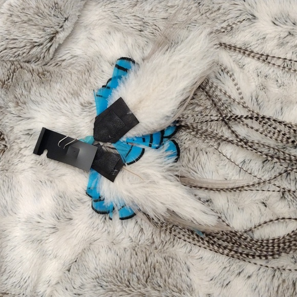 Feather earrings with authentic turquoise - Picture 3 of 7